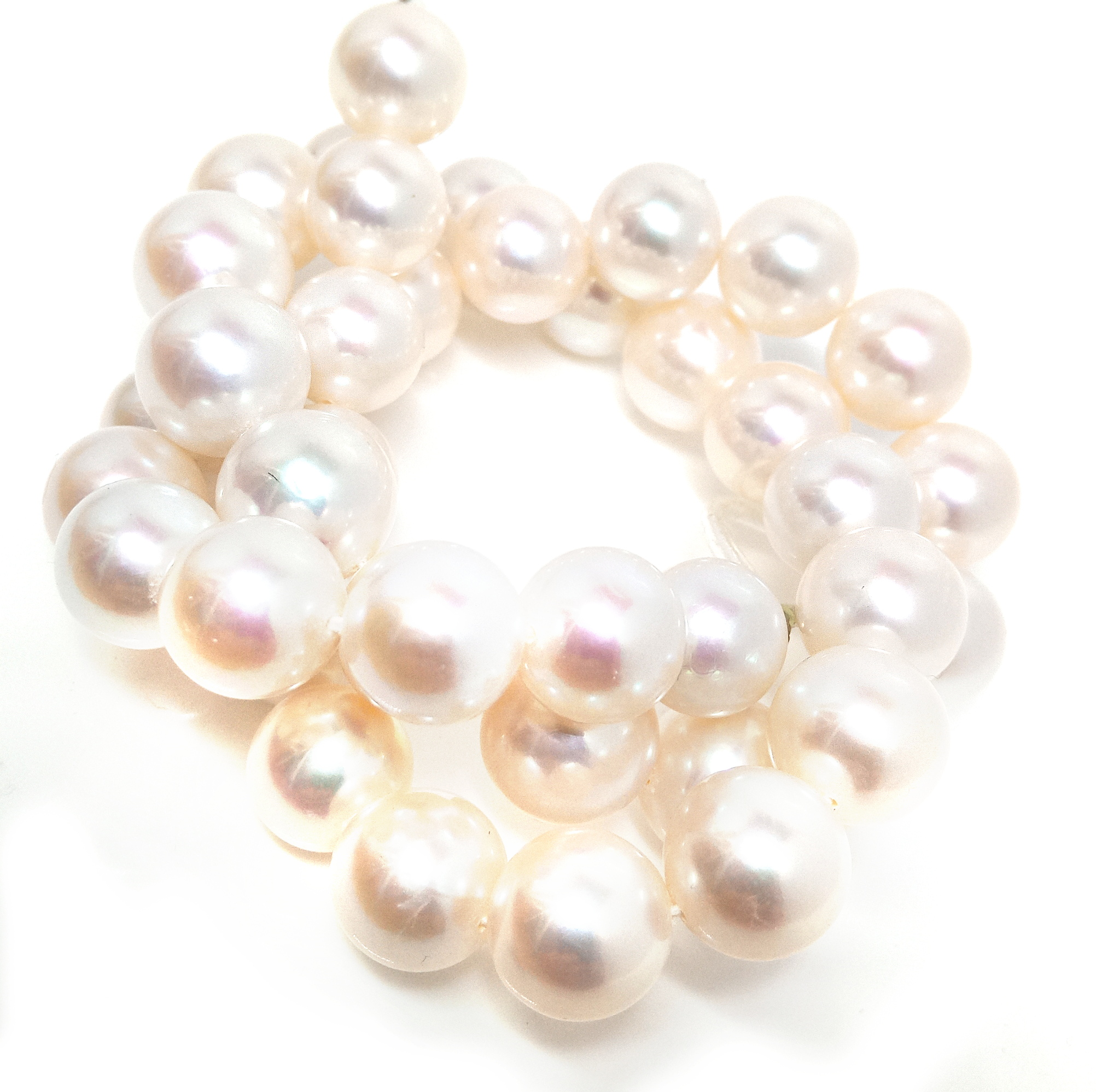 White Edison AAA 10-11mm Round Pearls Strand